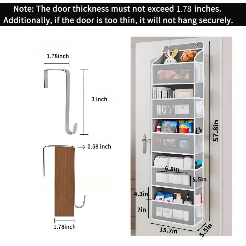 5-Tier Heavy-Duty Hanging Organizer-10 Large Pockets 44Lb Anti-Tilt-Bedroom Bathroom Dorm Storage-Black Friday Deal Christmas Gift-Home Storage Accessories