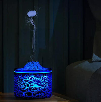 Volcano Fire Flame Air Humidifier Aroma Diffuser Essential Oil Diffuser Jellyfish Mist for Home Fragrance Cool Mist Humidifier