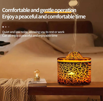 Volcano Fire Flame Air Humidifier Aroma Diffuser Essential Oil Diffuser Jellyfish Mist for Home Fragrance Cool Mist Humidifier