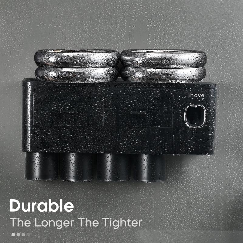 Ihave Toothbrush Holders for Bathrooms, 4 Cups Toothbrush Holder Wall Mounted with Toothpaste Dispenser - Large Capacity Tray, 2 Cosmetic Drawer - Bathroom Storage & Bathroom Organizer House