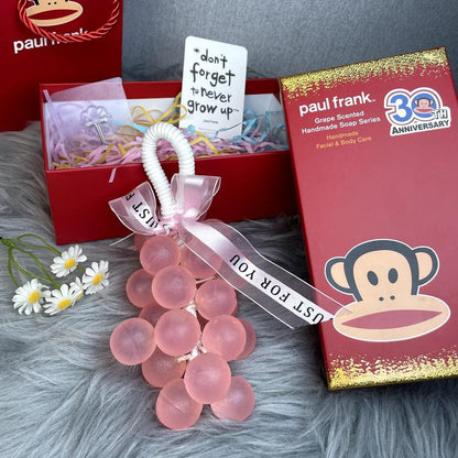 Paul Frank Grape Soap on a Rope – Handmade DIY Decorative Grape Soap, Natural and Gentle Moisturizing and Cleansinglong-Lasting Fresh Scent Perfect for Home Décor and Bathroomaesthetic & Creative Christmas Gift Choice Body Care Daily
