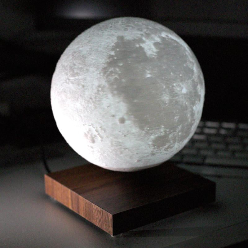MAGECMOON Magnetic Levitation Lamp Ornament Floating Moon Lamp Night Light Dimmable 3D Printed Levitating LED Bedside Table Lamp Office Bedroom Living Room Home Christmas Decoration Unique Christmas Gifts Cool Gadgets