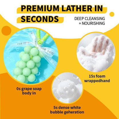 Paul Frank Grape Soap on a Rope – Handmade DIY Decorative Grape Soap, Natural and Gentle Moisturizing and Cleansinglong-Lasting Fresh Scent Perfect for Home Décor and Bathroomaesthetic & Creative Christmas Gift Choice Body Care Daily