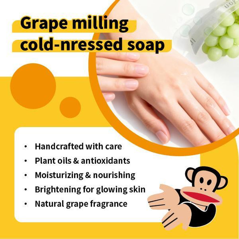 Paul Frank Grape Soap on a Rope – Handmade DIY Decorative Grape Soap, Natural and Gentle Moisturizing and Cleansinglong-Lasting Fresh Scent Perfect for Home Décor and Bathroomaesthetic & Creative Christmas Gift Choice Body Care Daily