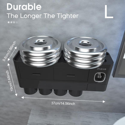 Ihave Toothbrush Holders for Bathrooms, 4 Cups Toothbrush Holder Wall Mounted with Toothpaste Dispenser - Large Capacity Tray, 2 Cosmetic Drawer - Bathroom Storage & Bathroom Organizer House