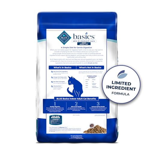 Blue Buffalo Basics Grain-Free Dry Cat Food, Indoor, Duck & Potato, 11 lb - Mingle & Moa