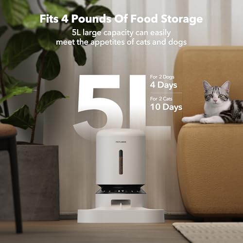 PETLIBRO 5G WiFi Automatic Pet Feeder for Two Cats, 5L - Mingle & Moa