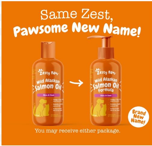 Zesty Paws Omega-3 Blend with Pollock & Salmon Oil, 8.5oz – Skin & Coat Support for Dogs and Cats. - Mingle & Moa