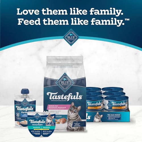 Blue Buffalo Tastefuls Dry Cat Food, Sensitive Stomach, Chicken & Brown Rice, 15 lb - Mingle & Moa