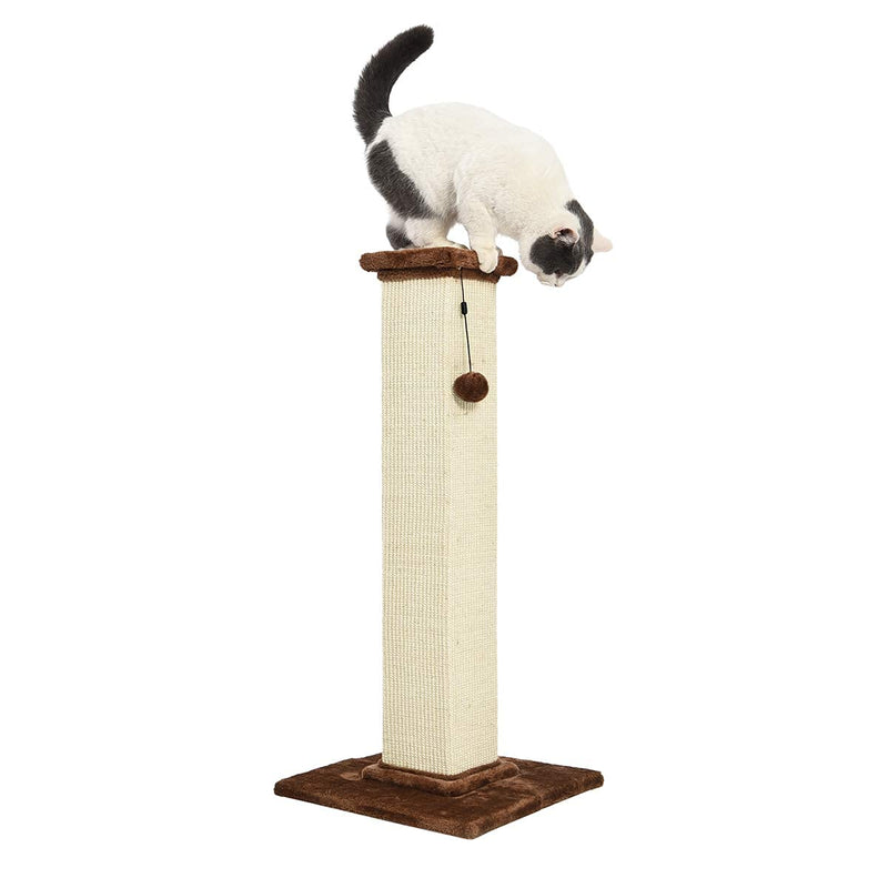 Amazon Basics Cat Scratcher – 35.4" Sisal Post for Indoor Cats & Kittens, Brown - Mingle & Moa