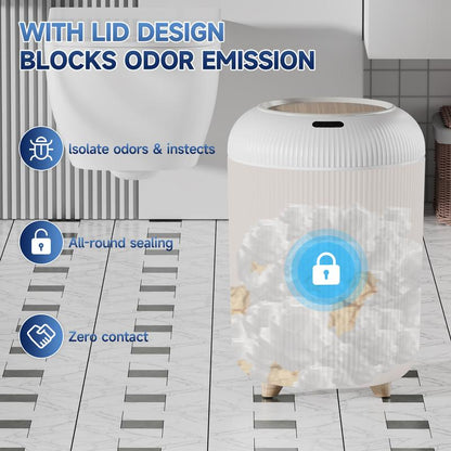 Biarts Trash Can Smart Sensor Wastebasket, Compact Design for Versatile Storage, Waterproof, for Bathroom, Bedroom, Office Nordic Style, Dealsforyoudays