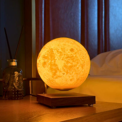MAGECMOON Magnetic Levitation Lamp Ornament Floating Moon Lamp Night Light Dimmable 3D Printed Levitating LED Bedside Table Lamp Office Bedroom Living Room Home Christmas Decoration Unique Christmas Gifts Cool Gadgets