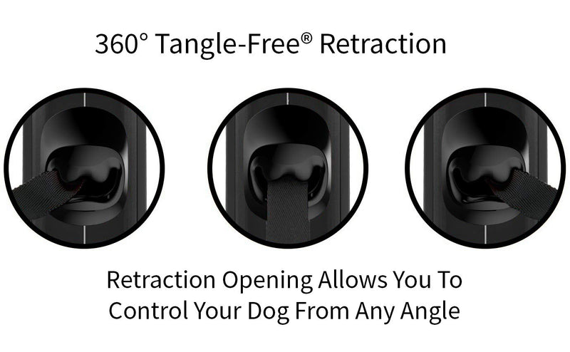 TUG 16ft Retractable Dog Leash with Anti-Slip Handle – Medium, Black/Grey - Mingle & Moa