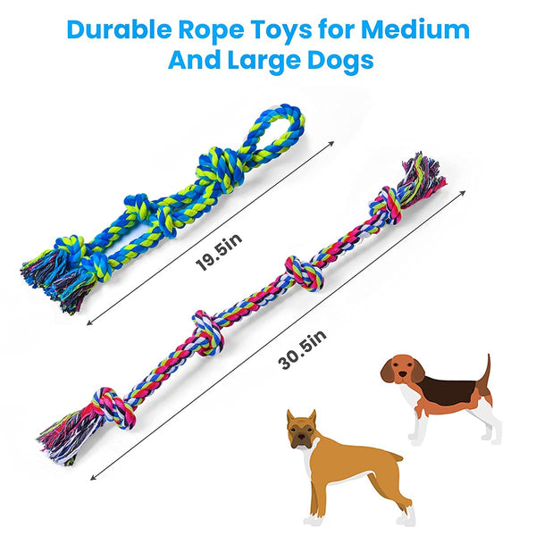Feeko Indestructible Dog Rope Toys – For Large Breeds & Aggressive Chewers (2-Pack) - Mingle & Moa