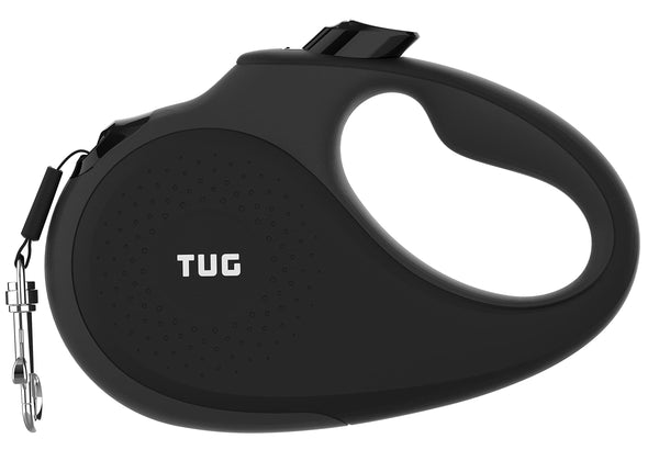 TUG 16ft Retractable Dog Leash with Anti-Slip Handle – Medium, Black/Grey - Mingle & Moa