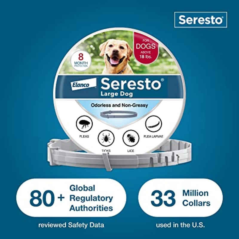 Seresto Large Dog Flea & Tick Collar | Vet-Recommended | 8-Month Protection for Dogs Over 18 lbs. - Mingle & Moa