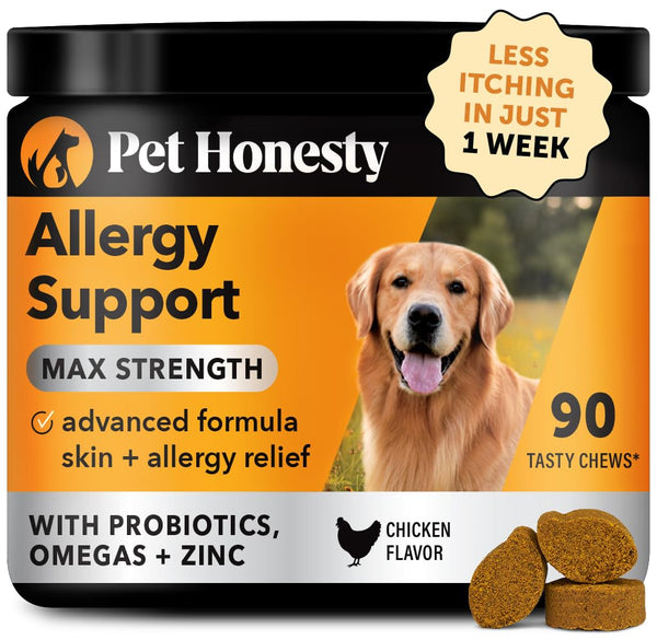 Dog Allergy Itch Relief Max Strength with Probiotics (Chicken, 90 ct) - Mingle & Moa