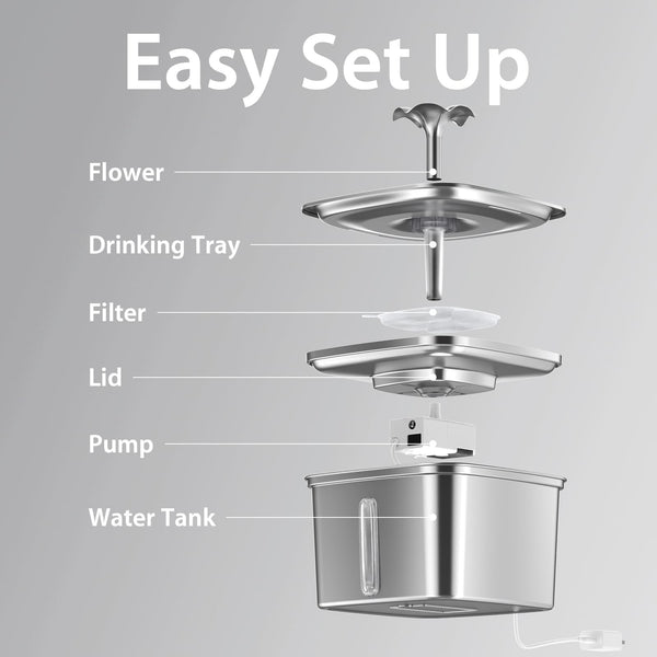 Veken - Automatic Cat&Dog Water Dispenser with Replacement Filt - Mingle & Moa