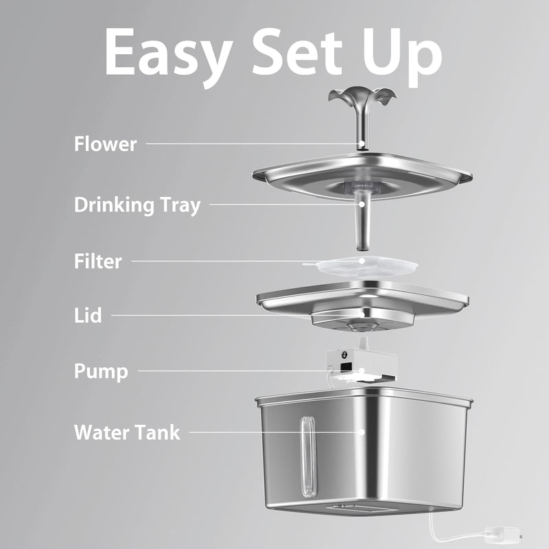 Veken - Automatic Cat&Dog Water Dispenser with Replacement Filt - Mingle & Moa