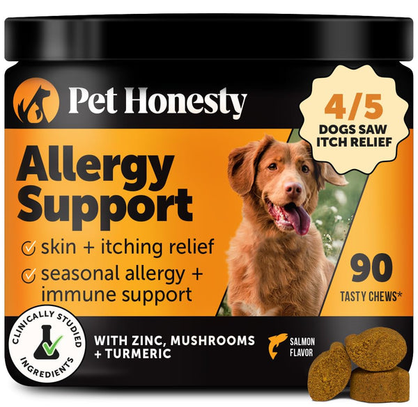 Dog Allergy & Itch Relief Supplement with Probiotics (Salmon, 90 ct) - Mingle & Moa