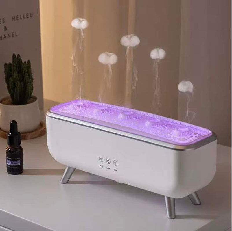 300Ml Dynamic Jellyfish Air Humidifier Five Nozzles Essential Oil Humidifier Dancing Jellyfish Aromatherapy Diffuser for Bedroom