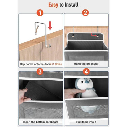 5-Tier Heavy-Duty Hanging Organizer-10 Large Pockets 44Lb Anti-Tilt-Bedroom Bathroom Dorm Storage-Black Friday Deal Christmas Gift-Home Storage Accessories