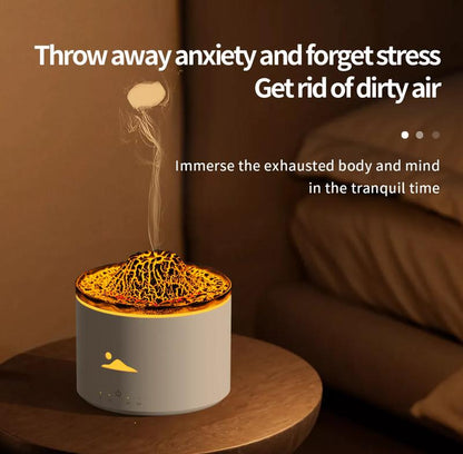 Volcano Fire Flame Air Humidifier Aroma Diffuser Essential Oil Diffuser Jellyfish Mist for Home Fragrance Cool Mist Humidifier