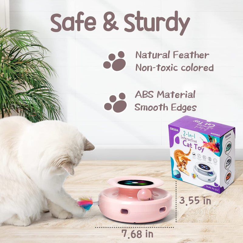Interactive Cat Ball & Feather Toy by ORSDA - Mingle & Moa