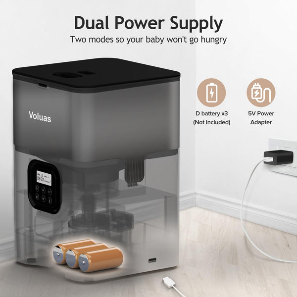 VOLUAS Automatic Cat Feeder, 4 Meals/Day, Voice Recorder - Mingle & Moa
