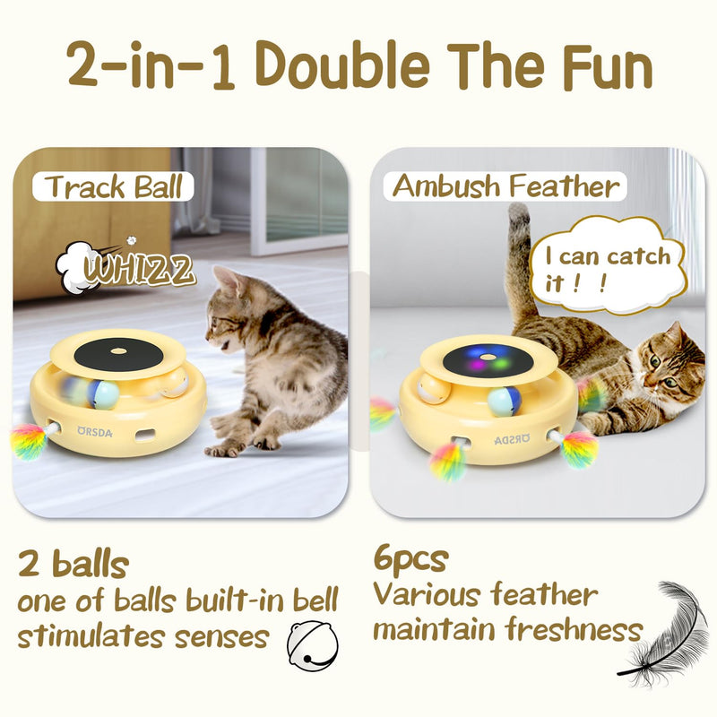 ORSDA 2-in-1 Automatic Cat Toy - Mingle & Moa