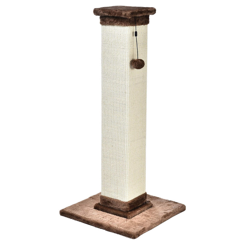 Amazon Basics Cat Scratcher – 35.4" Sisal Post for Indoor Cats & Kittens, Brown - Mingle & Moa