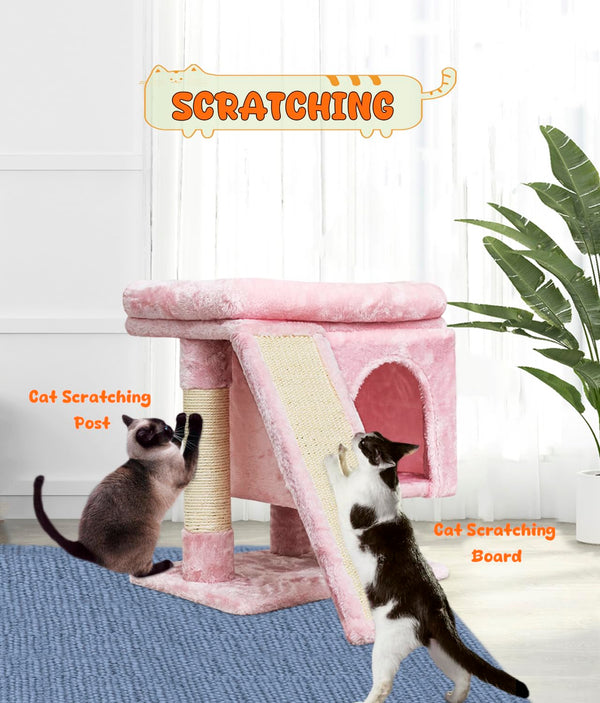 SYANDLVY Pink Cat Tree with Perch - Mingle & Moa