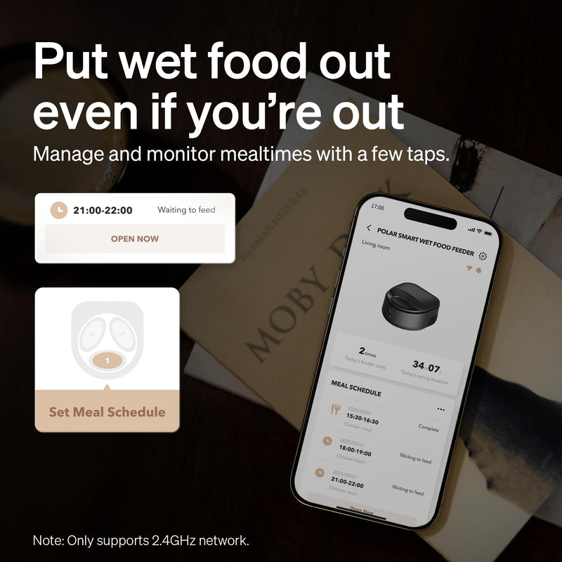 PETLIBRO Automatic Wet Food Feeder, 3 Meals, App-Controlled - Mingle & Moa