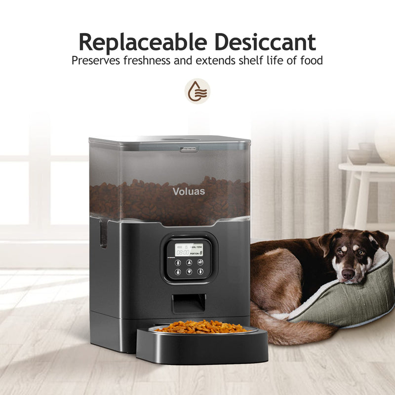 VOLUAS Automatic Cat Feeder, 4 Meals/Day, Voice Recorder - Mingle & Moa