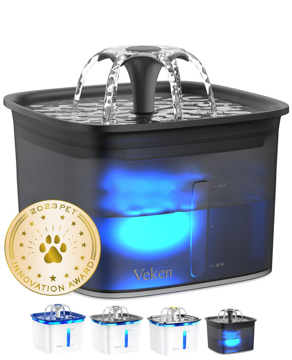Veken 2.8L Automatic Pet Water Fountain (Space Black) - Mingle & Moa