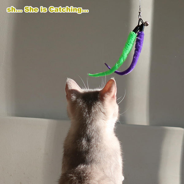MeoHui Retractable Cat Wand & Feather Toys - Mingle & Moa