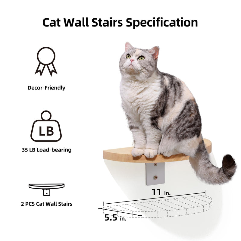 FUKUMARU Transparent Capsule Cat Wall Set – with 2 Pedals (Holds up to 35lbs) - Mingle & Moa