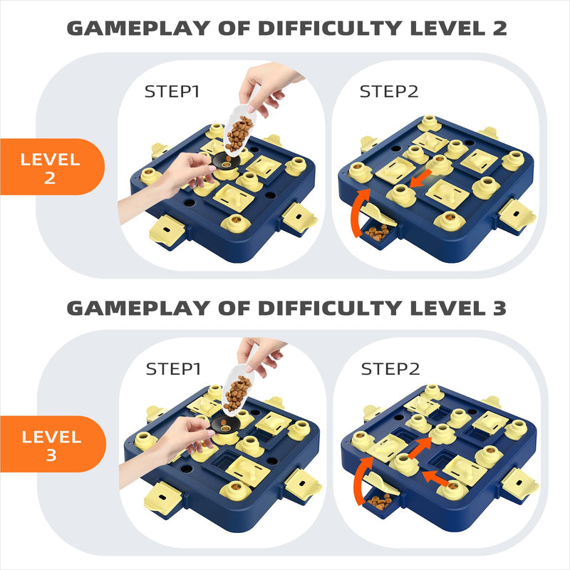 KADTC 3-in-1 Level 3 Dog Chess Puzzle Toy for Brain Stimulation and Interactive Treat Play. - Mingle & Moa