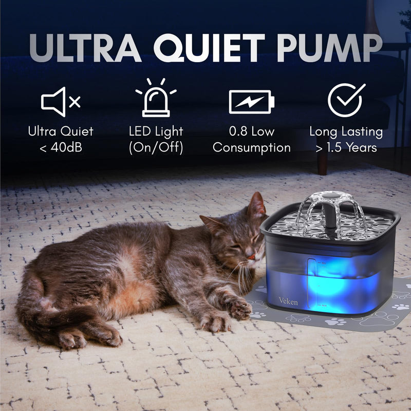 Veken 2.8L Automatic Pet Water Fountain (Space Black) - Mingle & Moa