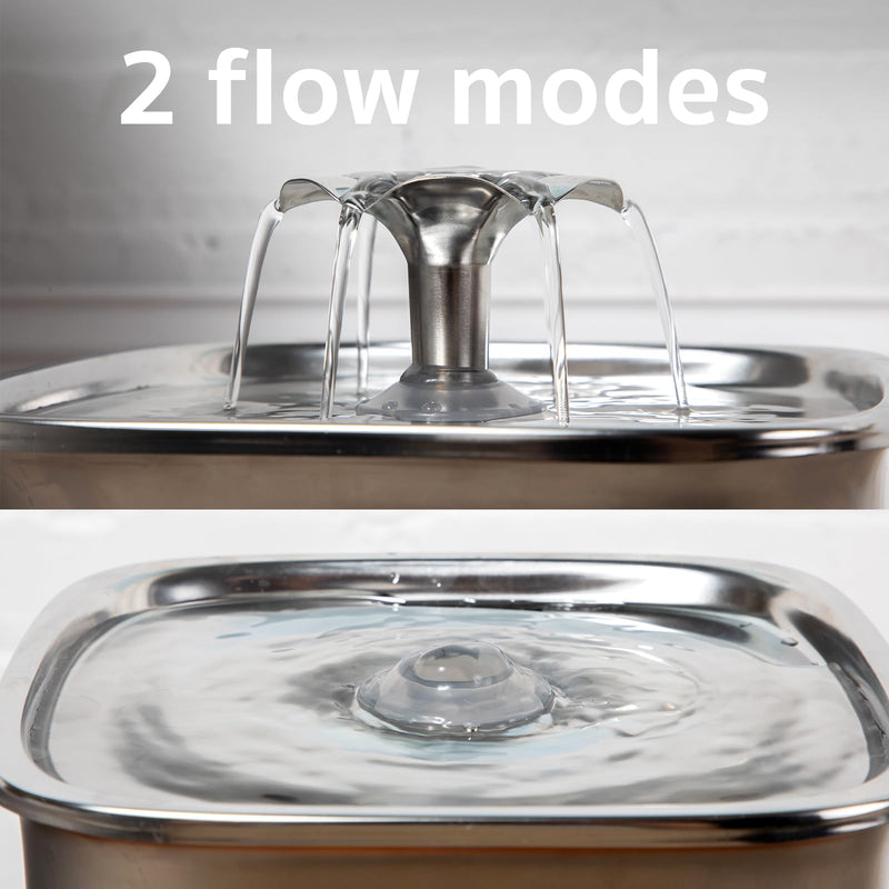 Veken 2.8L Stainless Steel Pet Fountain – Award-Winning, Space Black - Mingle & Moa