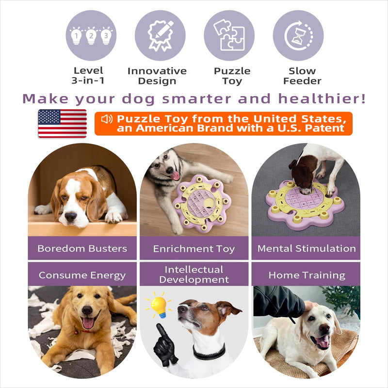 KADTC 3-in-1 Interactive Dog Puzzle Toy for Mental Stimulation and Slow Feeding. - Mingle & Moa