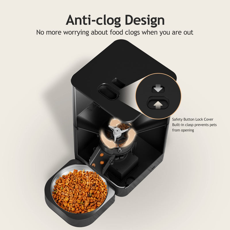 VOLUAS Automatic Cat Feeder, 4 Meals/Day, Voice Recorder - Mingle & Moa