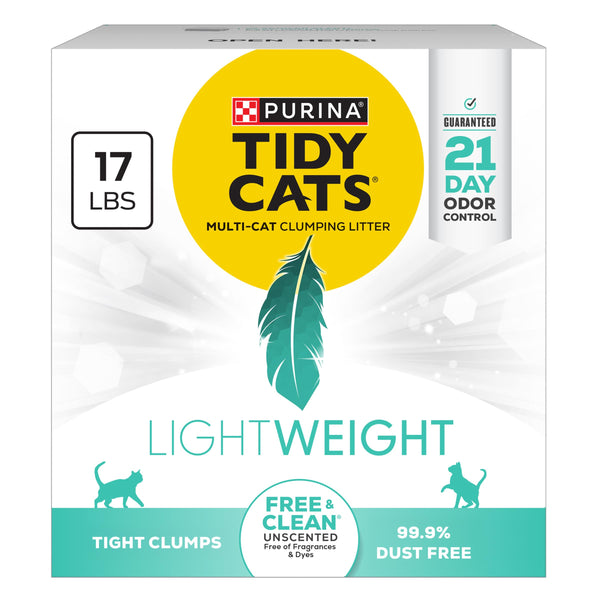 Purina Tidy Cats LightWeight Free & Clean Unscented Cat Litter, 17 lb - Mingle & Moa