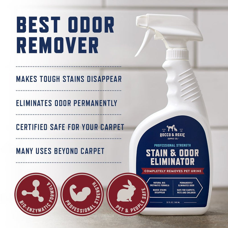 Rocco & Roxie Stain & Odor Eliminator, 32oz Enzymatic Cleaner for Pet Urine, Carpet & Home Use - Mingle & Moa
