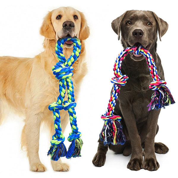 Feeko Indestructible Dog Rope Toys – For Large Breeds & Aggressive Chewers (2-Pack) - Mingle & Moa