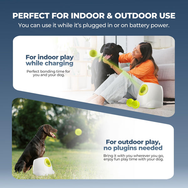 ALL FOR PAWS Automatic Dog Ball Launcher – Interactive Toy for Medium/Large Dogs - Mingle & Moa