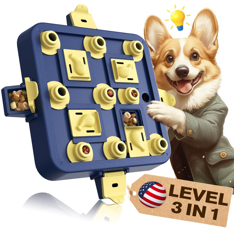 KADTC 3-in-1 Level 3 Dog Chess Puzzle Toy for Brain Stimulation and Interactive Treat Play. - Mingle & Moa
