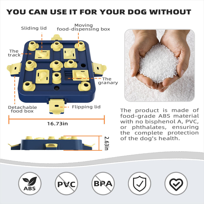 KADTC 3-in-1 Level 3 Dog Chess Puzzle Toy for Brain Stimulation and Interactive Treat Play. - Mingle & Moa