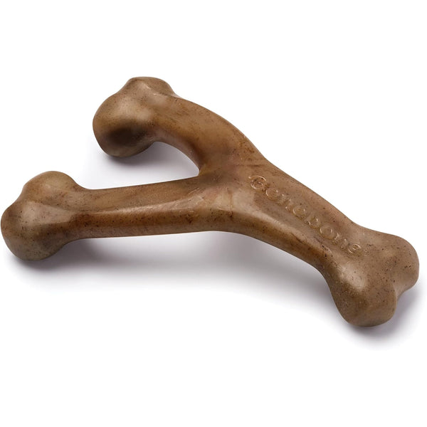 Benebone Wishbone Medium - Durable Dog Chew Toy with Real Bacon, Made in USA - Mingle & Moa