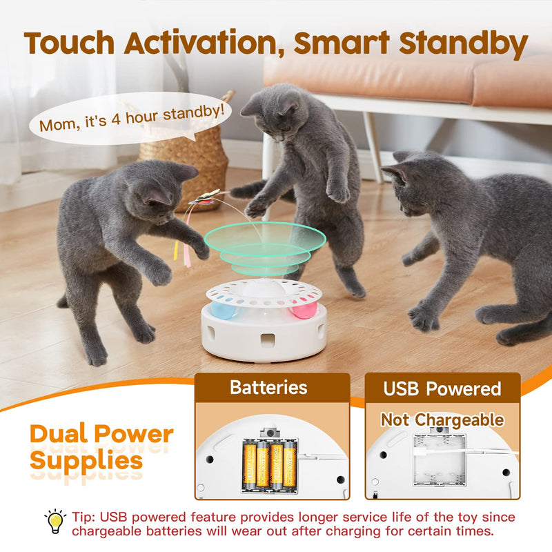 Potaroma 3-in-1 Automatic Cat Toy - Mingle & Moa
